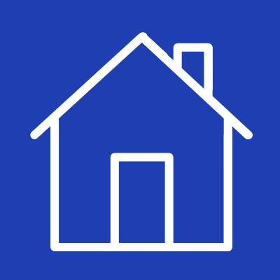 Ícone de uma casinha mudando de posição representando suporte como uma casa de familia.